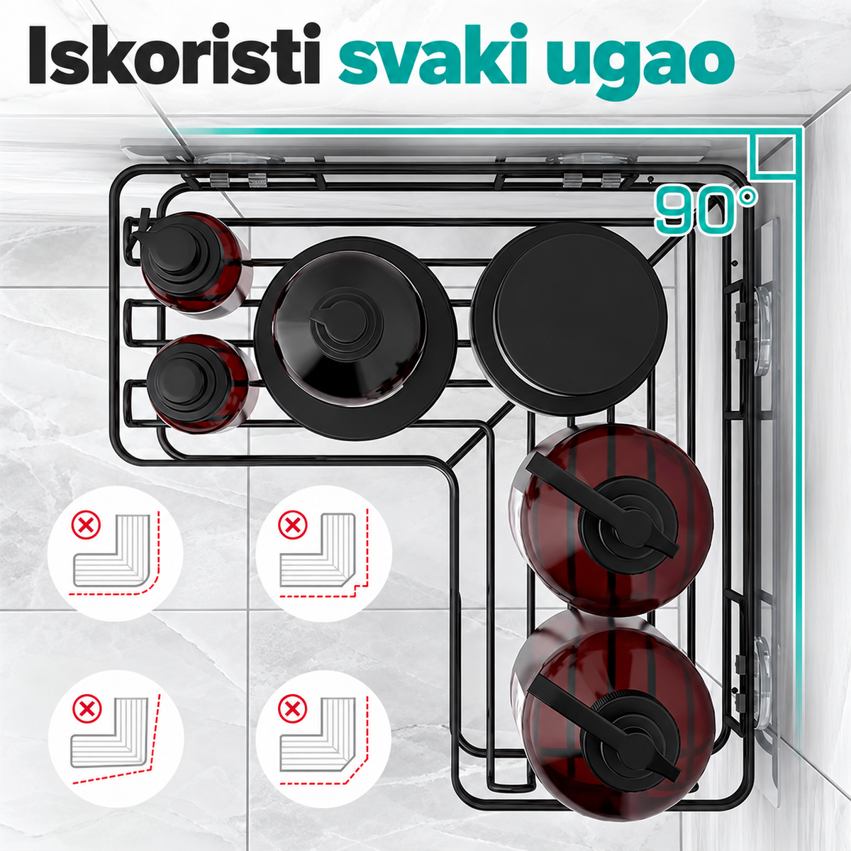 Set za organizaciju kupatila (4 komada)
