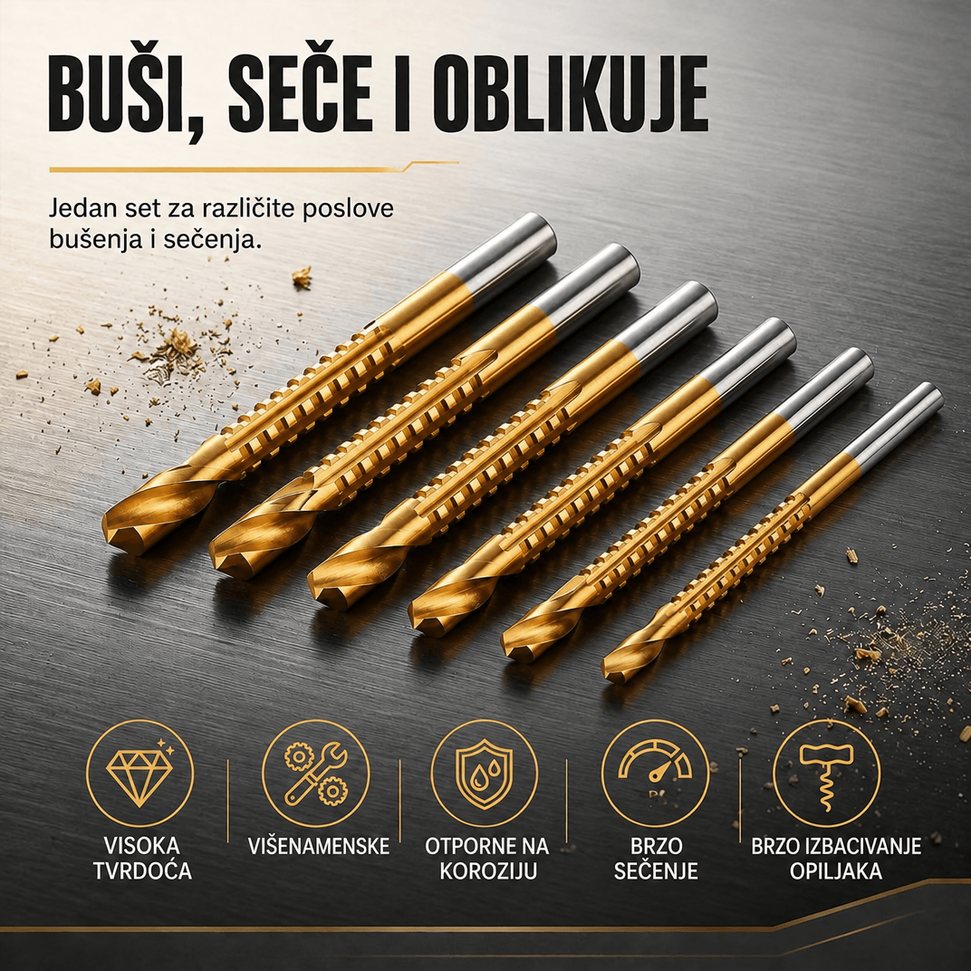 TwistBit set od 6 spiralnih burgija