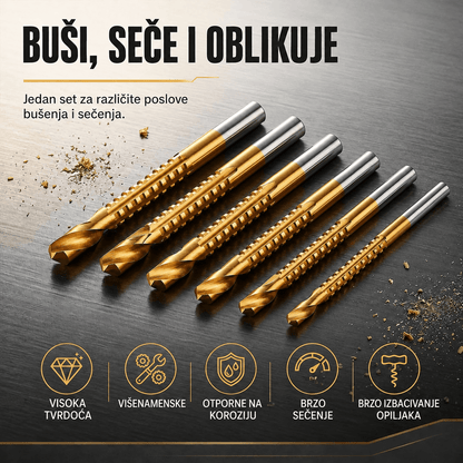 TwistBit set od 6 spiralnih burgija