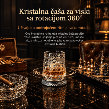 Crystal360 kristalna rotirajuća čaša za viski