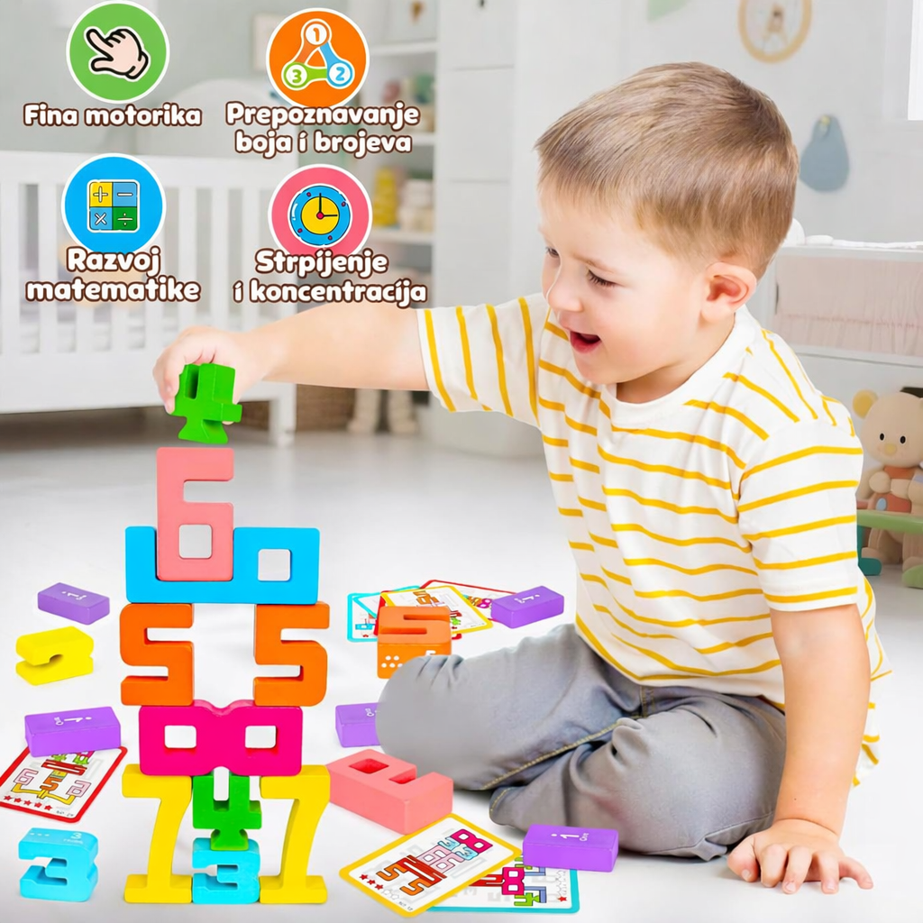 Montessori drveni brojevi blokovi (20 kom)