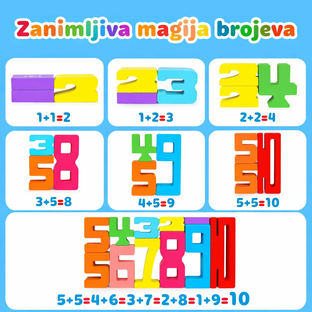 Montessori drveni brojevi blokovi (20 kom)